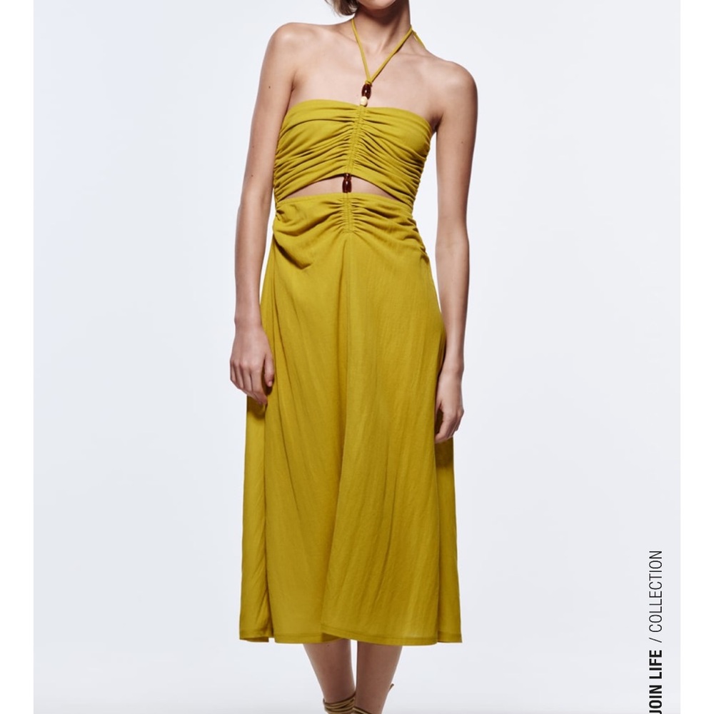 NWT Zara Beaded Cut Out Dress Medium